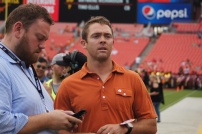 Former Texas Longhorn and current Washington Redskins quarterback Colt McCoy before Saturday's matchup. (Photo by Jake Russell)